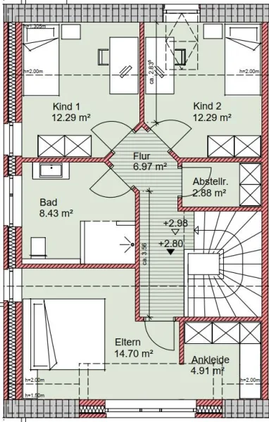 Grundriss Haus 1, OG