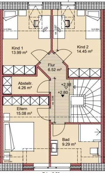 Grundriss Haus 2, OG