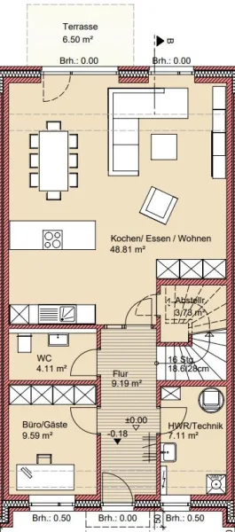 Grundriss Haus 2, EG