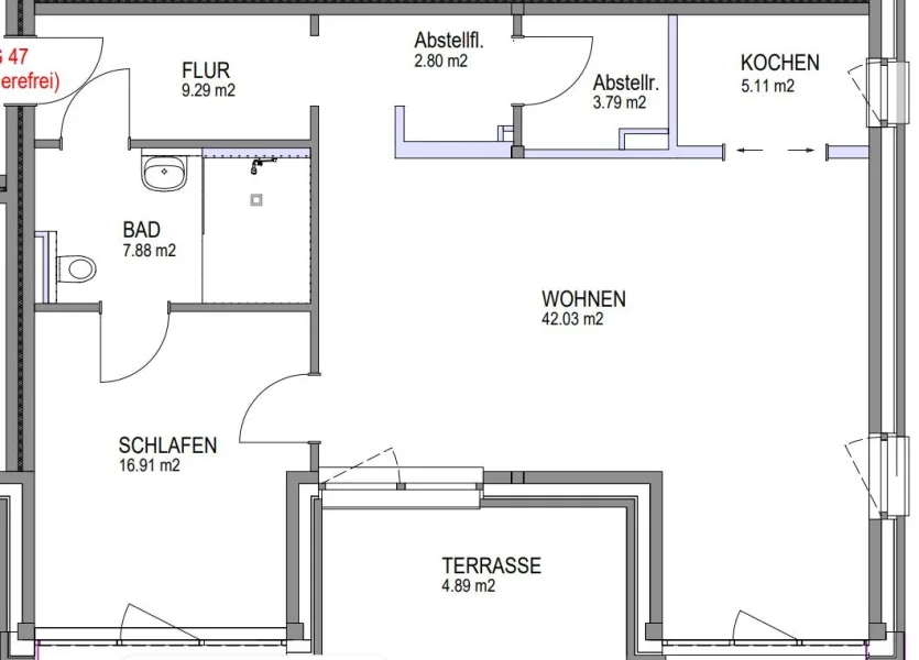 Grundriss WE 47