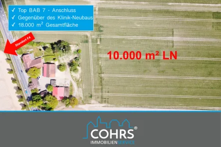 Luftaufnahme - Grundstück kaufen in Bad Fallingbostel - 18.000 m² Fläche und Hofanwesen in Bad Fallingbostel/gegenüber Klinik-Neubau