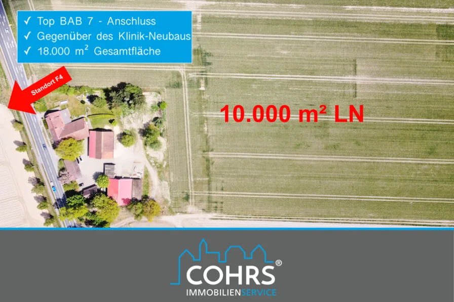 Luftaufnahme - Grundstück kaufen in Bad Fallingbostel - 18.000 m² Fläche und Hofanwesen in Bad Fallingbostel/gegenüber Klinik-Neubau