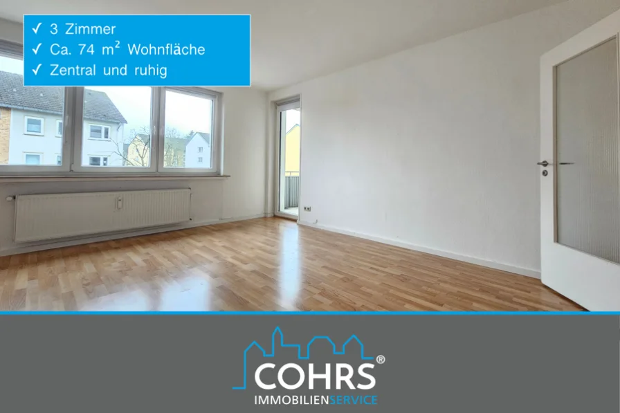 Wohnzimmer - Wohnung mieten in Walsrode - Renovierte Traumwohnung mit Loggia und EBK in Walsrode - Zentrumsnähe!