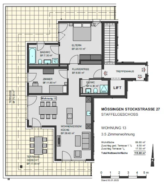 Grundriss 2 OG WHG 13 - Wohnung kaufen in Mössingen - Green Living