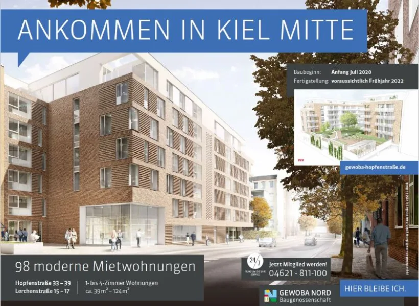 Projekt - Wohnung mieten in Kiel - Neubauwohnung Kiel in der Hopfenstraße aus 2023