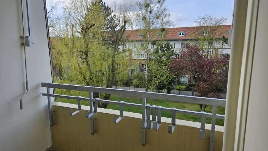 Ausblick Loggia - Wohnung kaufen in Berlin - FU-Studenteneltern: Freie 2-Zi-ETW mit schönem Ausblick von sonniger Loggia + Garagenstellplatz