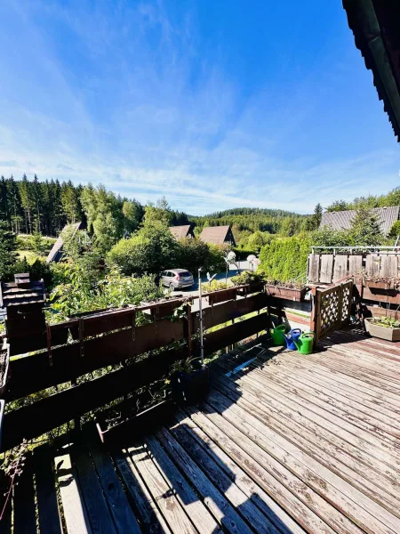 Terrasse - Haus kaufen in Fichtelberg - Ferienhaus im Naturpark Fichtelgebirge zum Modernisieren