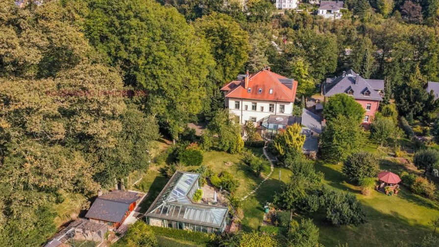 Luftaufnahme Grundstück hinter dem Haus