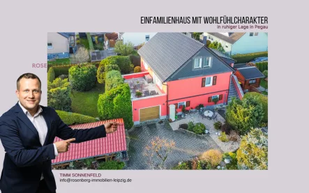 Titelbild - Haus kaufen in Pegau - Charmantes Einfamilienhaus mit Garten, Terrasse und Garage in ruhiger Lage in Pegau