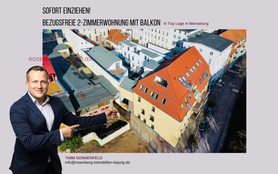 Titelbild - Wohnung mieten in Merseburg - *bezugsfrei* Helle und moderne 2-Zimmerwohnung mit Balkon in Top Lage in Merseburg