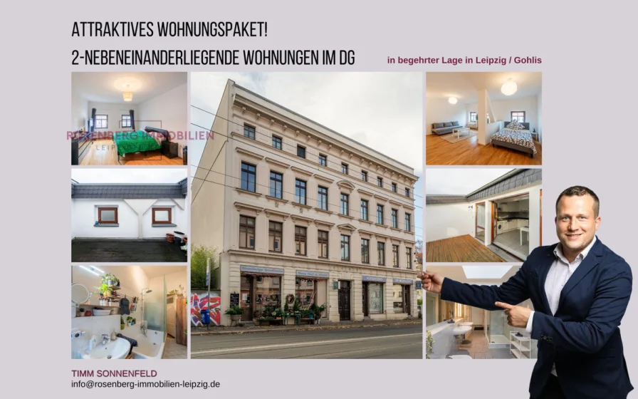 Titelbild - Wohnung kaufen in Leipzig / Gohlis - Attraktives Wohnungspaket!2-nebeneinanderliegende Wohnungen im DG in begehrter Lage in Gohlis