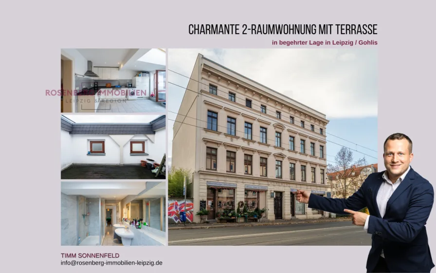 Titelbild - Wohnung kaufen in Leipzig / Gohlis - Großzügige 2-Raumwohnung mit Terrasse in zentraler Lage in Leipzig / Gohlis