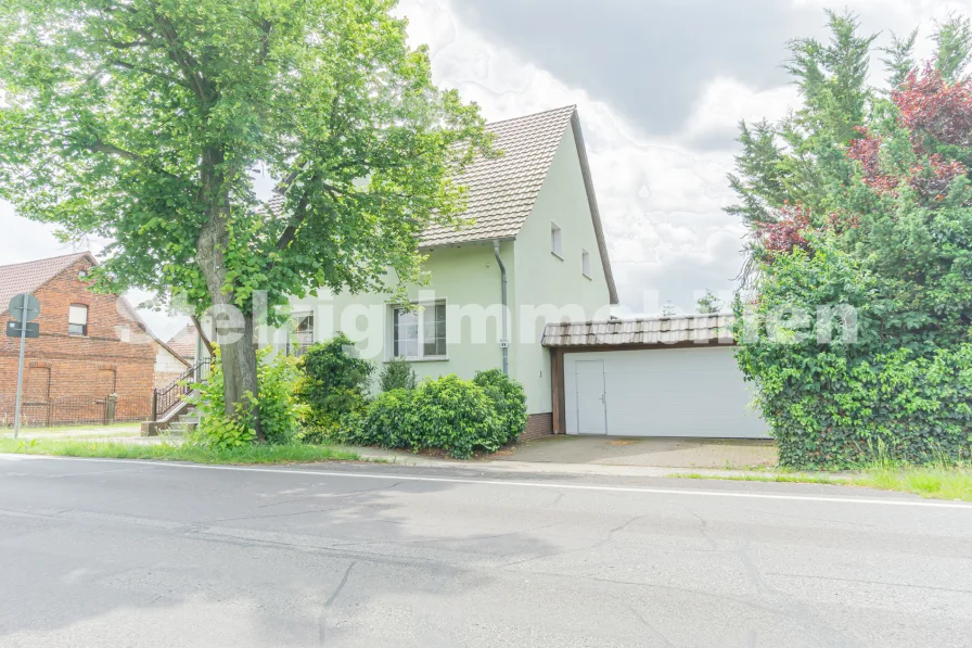 Außenansicht - Haus kaufen in Forst (Lausitz) / Groß Jamno - Zweifamilienhaus mit Gästewohnung & Schwimmteich 8 Zimmer 289 m² Wohnfläche