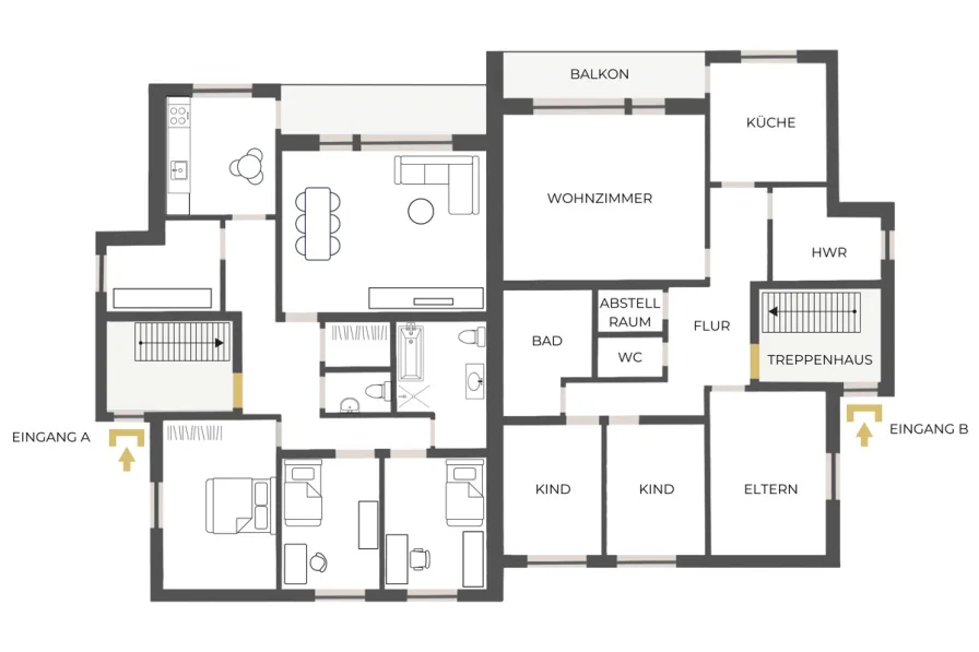 Grundrisse Etage 1-3