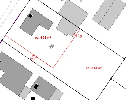 Zerlegung - Grundstück kaufen in Schwanewede - ***Freiheit für Ihre Wohnträume: Baugrundstück in zweiter Reihe mit 814 m² Fläche in Schwanewede