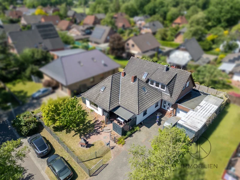 Draufsicht - Haus kaufen in Hude (Oldenburg) - ***Zwei in einem: Bungalow mit Hausanbau – Ihr neues Zuhause in Hude