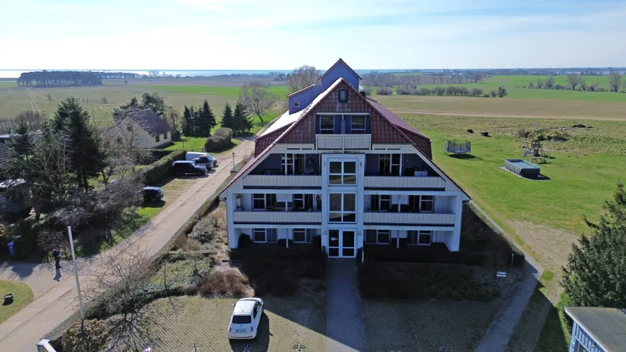 Blick zum Haff - Wohnung kaufen in Stolpe auf Usedom - Ruhig gelegene Wohnung mit Balkon im Herzen der ländlichen Idylle