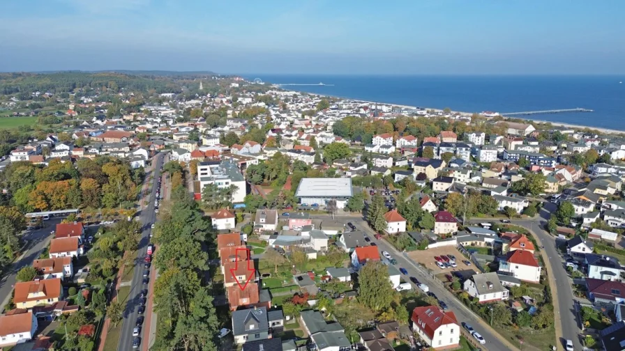 Blick in den Ort Richtung Heringsdorf 