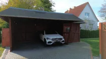 Doppelcarport mit Fahrradschuppen