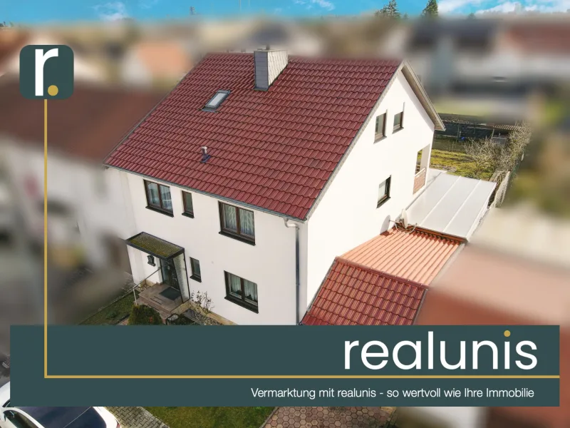 Luftbild - Haus kaufen in Worms - *reserviert* Ihr neues Zuhause mit Garten, Sauna, PV Anlage & Zukunftsperspektive - realunis -