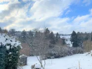 Ausblick vom Balkon im Winter