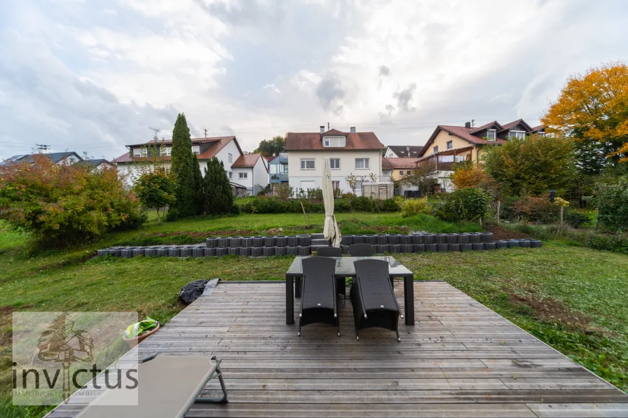 Terrasse EG Wohnung - Haus kaufen in Hüttlingen - Hüttlingen am Hang genießen.3 Wohnungen im kernsanierten Haus