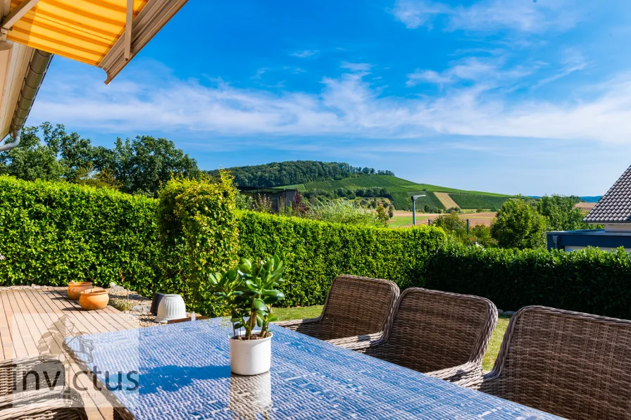 Terrasse mit Blick auf die Weinberge