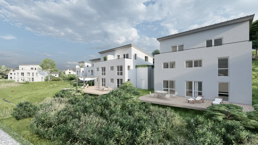 Ansicht Visualisierung - Grundstück kaufen in Gaggenau / Ottenau - Sonniger Bauplatz für eine großzügige Doppelhaushälfte mit Baugenehmigung
