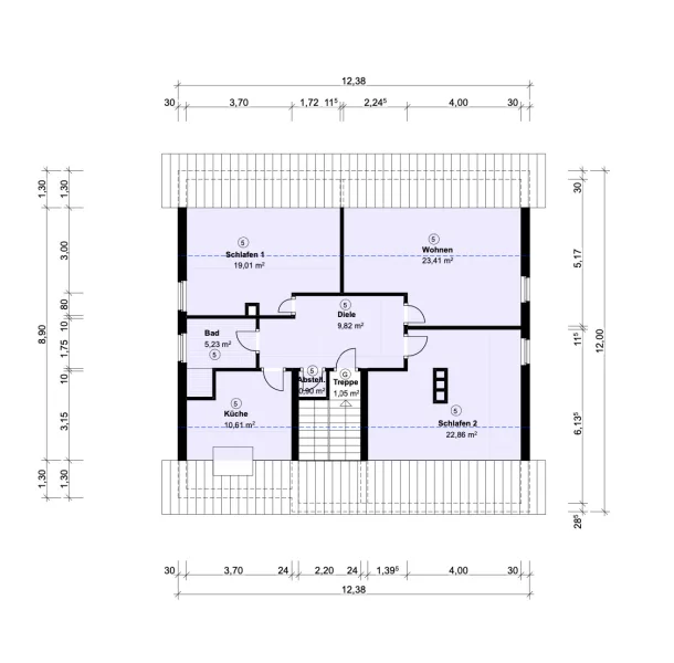 Grundriss DG - Wohnung mieten in Königsbach-Stein / Stein - 3- Zimmer Wohnung mit Balkon, Terrasse und Garten