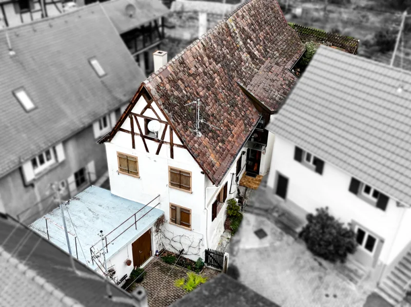 Das Haus von oben - Haus kaufen in Efringen-Kirchen / Istein - Ruhiges Wohnen am Isteiner Klotz – Charmantes Einfamilienhaus