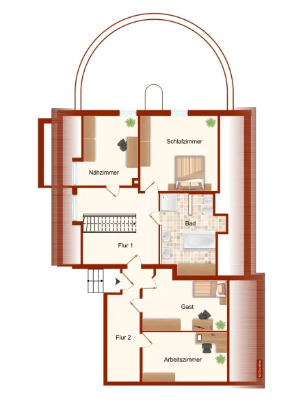 Grundriss OG Wohnung 2 