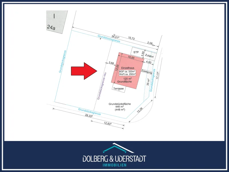 Schematische Darstellung - Grundstück kaufen in Hamburg / Duvenstedt - Attraktives ca. 446 qm Eckbaugrundstück für ein Einfamilienhaus in zentraler Lage von Duvenstedt