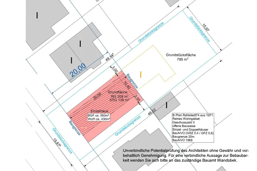 unverbindliche Potentialprüfung vom Architekten