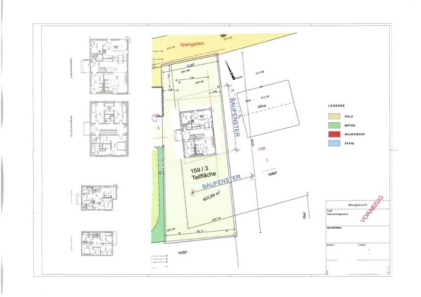 Grundstück links - Grundstück kaufen in Hartheim - Grundstück mit evtl genehmigungsfähigem Bauplan