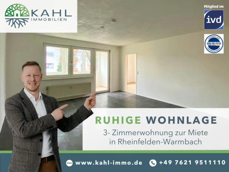 Titelbild Onlineanzeige - Wohnung mieten in Rheinfelden (Baden) - Helle und gut geschnittene 3-Zimmer-Wohnung in Rheinfelden