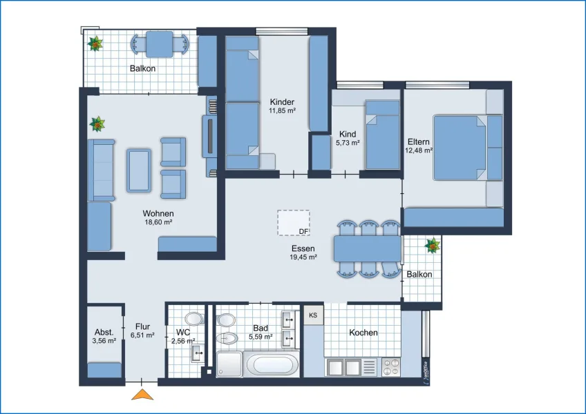 Grundriss Wohnung 5OG