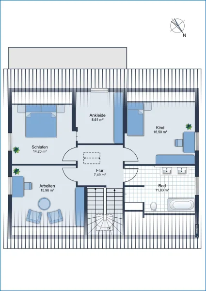 Grundriss DG Visualisierung