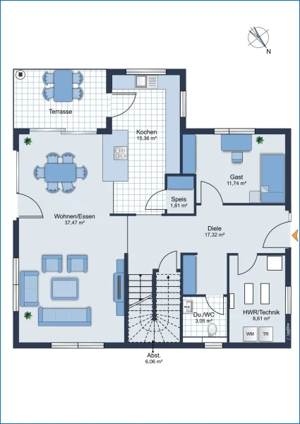 Grundriss EG Visualisierung