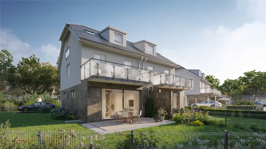 Ansicht Doppelhaus - Haus kaufen in Geretsried / Gartenberg - „Maßgeschneiderter Anzug mit dazu passendem maßgeschneiderten Haus“ – exklusiver KfW 40 Neubau 2024