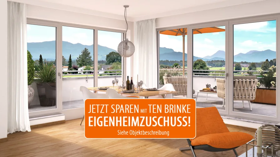 Unverbindliche Darstellungen aus Sicht des Illustrators - Wohnung kaufen in Stephanskirchen - 4-Zimmer-OG-Wohnung mit Lift und Blick ins Grüne