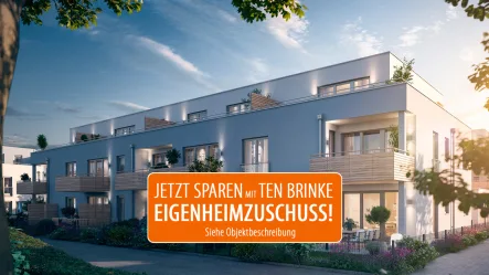 Unverbindliche Darstellungen aus Sicht des Illustrators - Haus kaufen in Stephanskirchen - Reihenhaus mit Dachterrasse u. Garten in Stephanskirchen