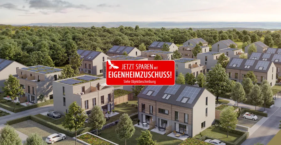  - Haus kaufen in Peißenberg - Ein modernes Reiheneckhaus mit Satteldach am Waldrand