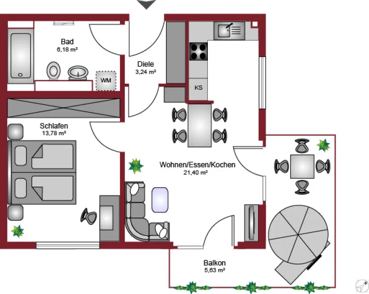 Grundriss Wohnung 4