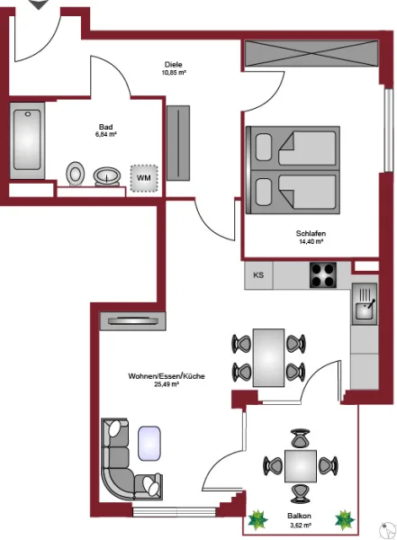 Grundriss Wohnung 5