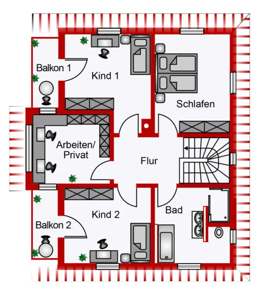 Obergeschoss EFH