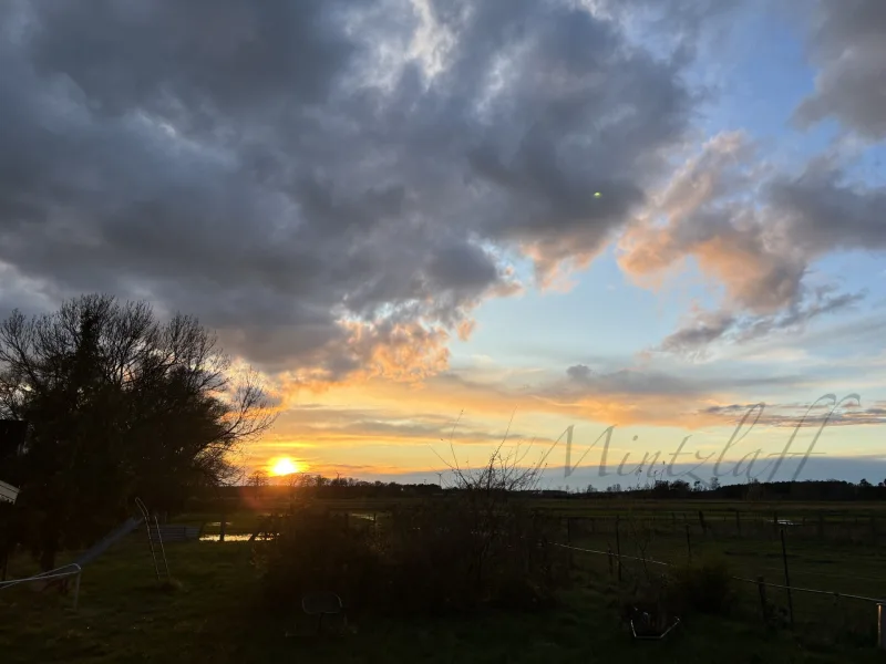 Garten mit imposanten Sonnenuntergängen