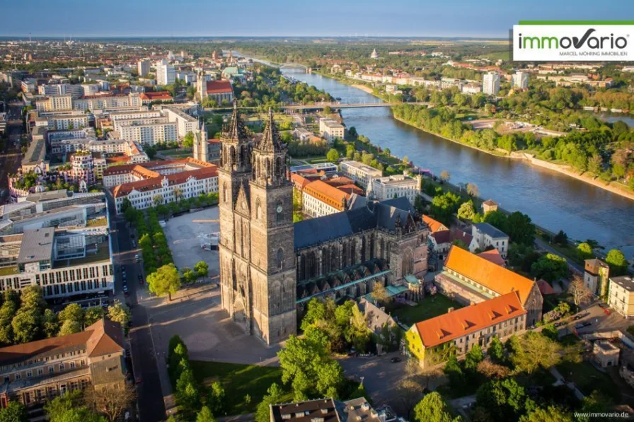 Luftbild Magdeburg Dom Sonnenuntergang Winter-6714 - Haus kaufen in Magdeburg / Alte Neustadt - Voll vermietetes Wohnhaus in Alte Neustadt zu verkaufen!