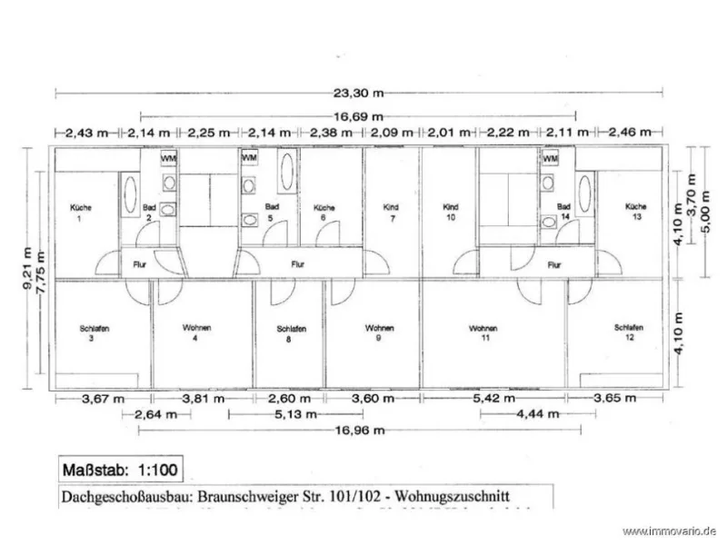 Grundriss Dachgeschoss BS Str. 101-102