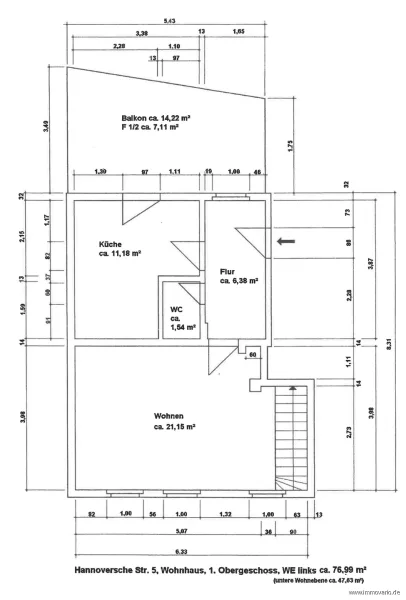 Grundriss untere Etage