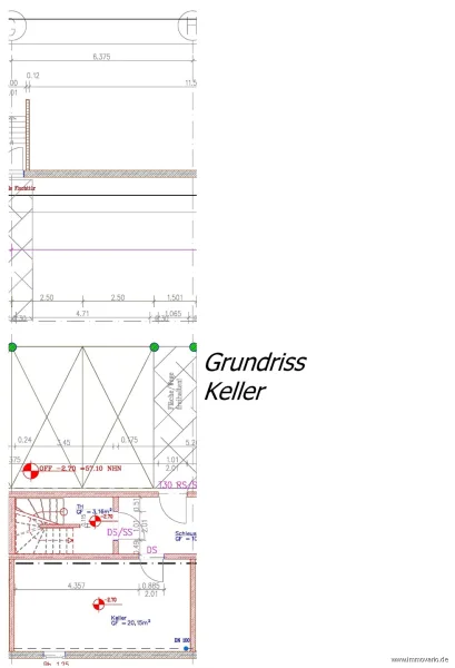 Grundriss Keller (bemaßt)